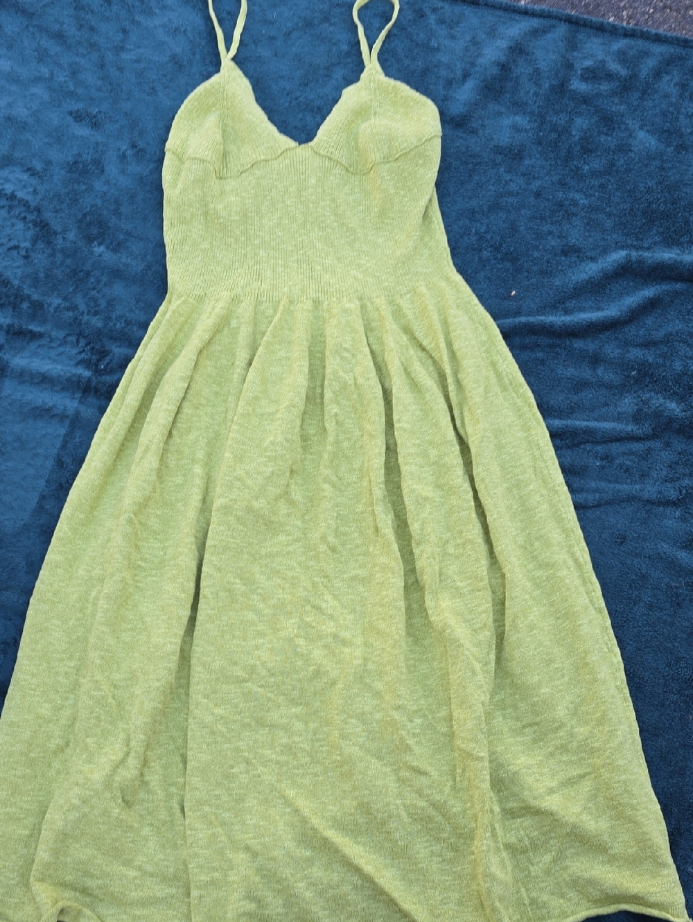 Fp Beach Light Green Knit Spaghetti Strap Dress